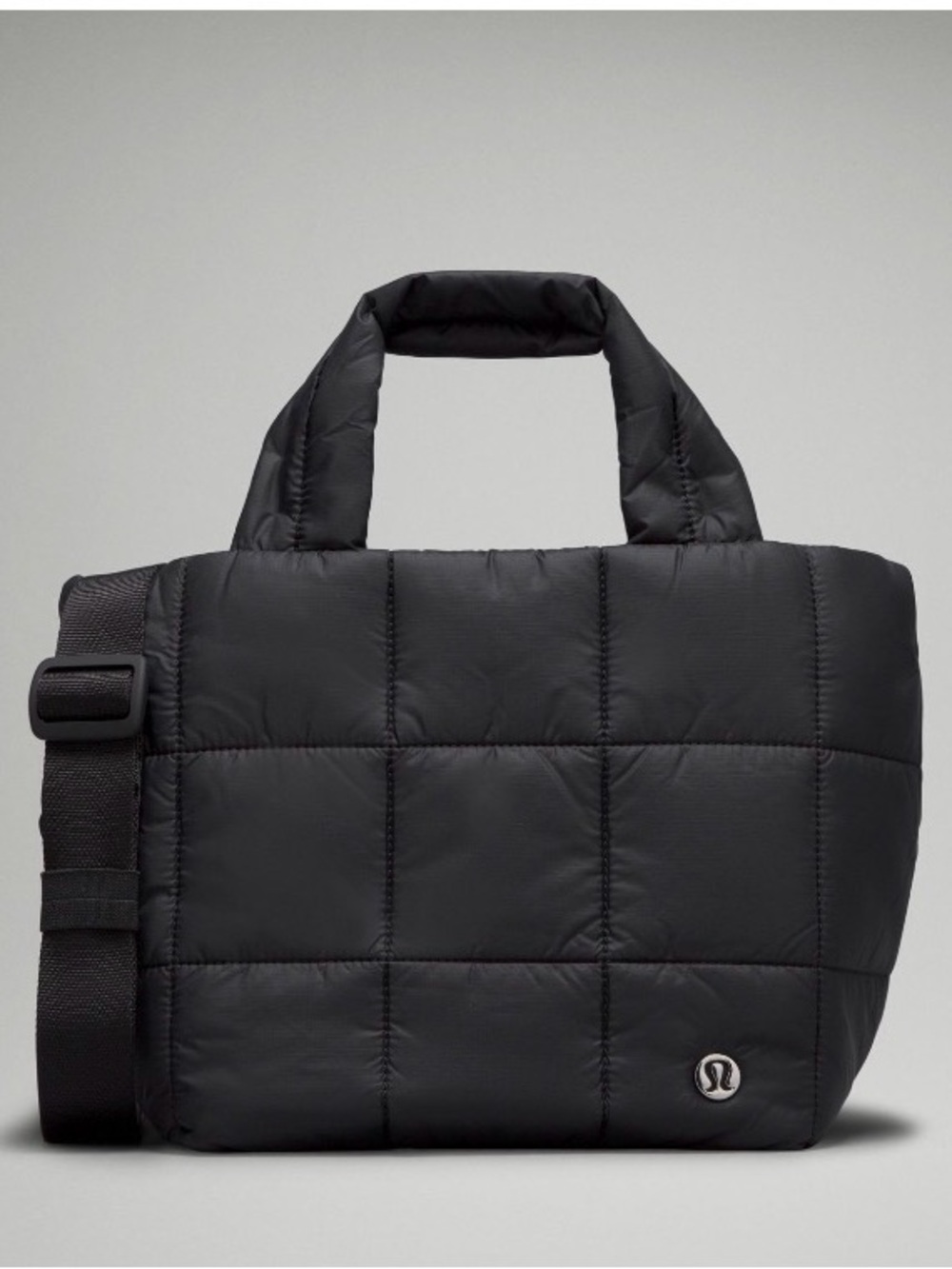 lululemon athletica Black Quilted Puffer Crossbody Tote